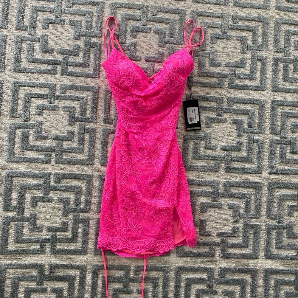 NWT La Femme Pink Dress $280 SZ 0